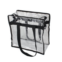 12"X12"X6" Stadium Approved Sturdy PVC Zippered Top Clear Tote Bag for School Sports Games